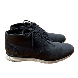 Timberland Mens 10.5 Franklin Park Chukka Boots High Tops Leather Sneakers Black